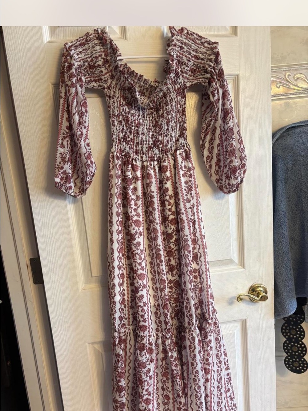 Justify Rose-Print Smocked Maxi Dress